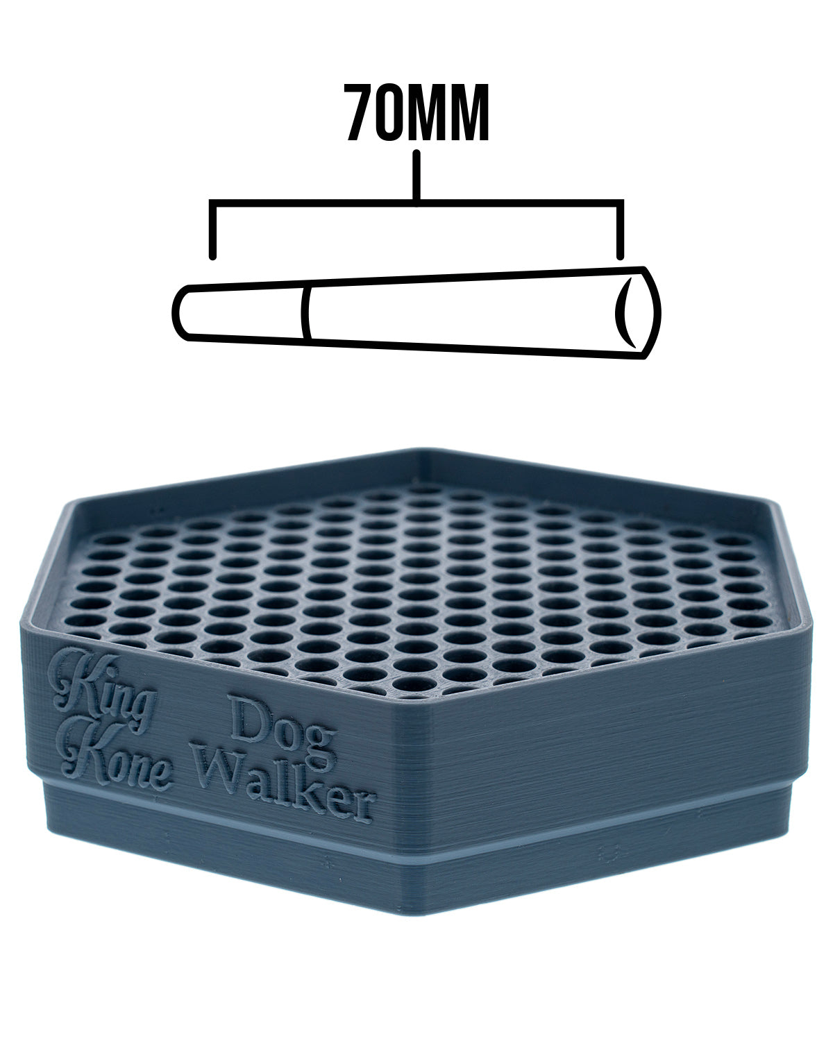 Dog Walker 70mm Tray — sizing diagram